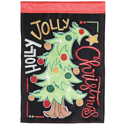 Flag Tree Holly Jolly Christmas 29x42