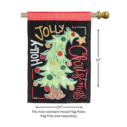 Flag Tree Holly Jolly Christmas 29x42