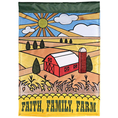 Flag Barn Faith Family Farm 13x18