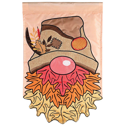 Flag Fall Leaves Gnome 13x18