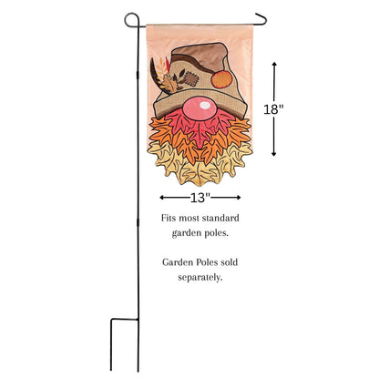 Flag Fall Leaves Gnome 13x18