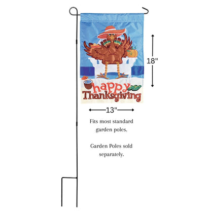 Flag Happy Thanksgiving Beach Turkey