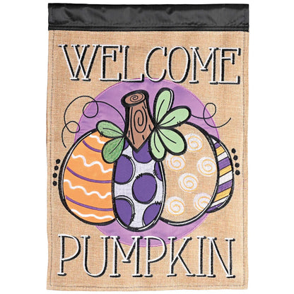 Flag Welcome Pumpkin 13x18