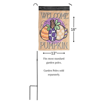 Flag Welcome Pumpkin 13x18