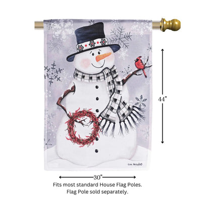 Flag Snowman With Berry Wreath 30x44