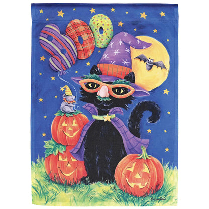 Flag Boo Black Cat 13x18