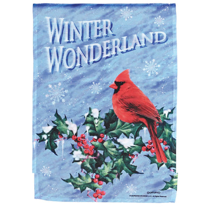 Flag Cardinal Winter Wonderland 13x18