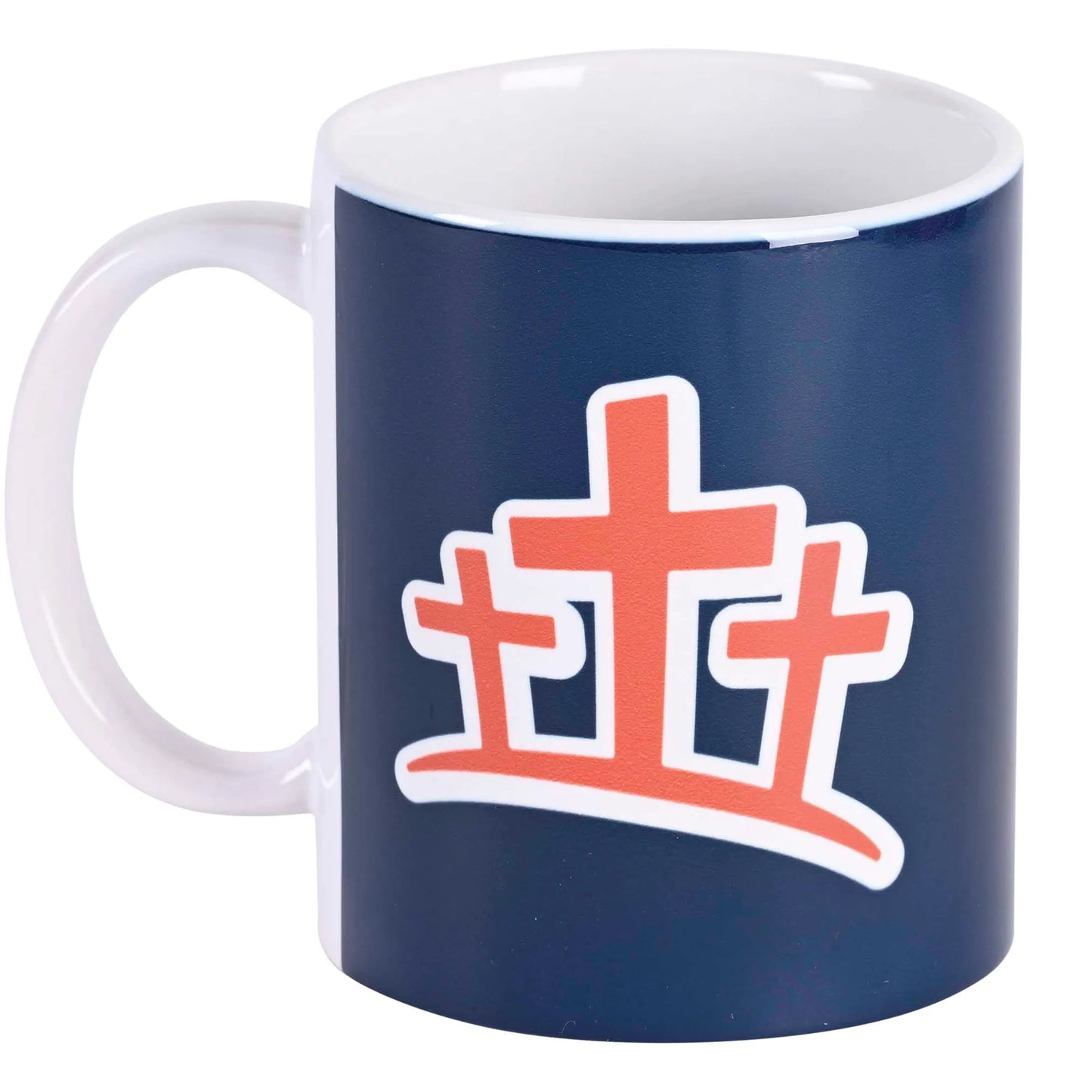 Mug Ceramic Orange Crosses 11 oz