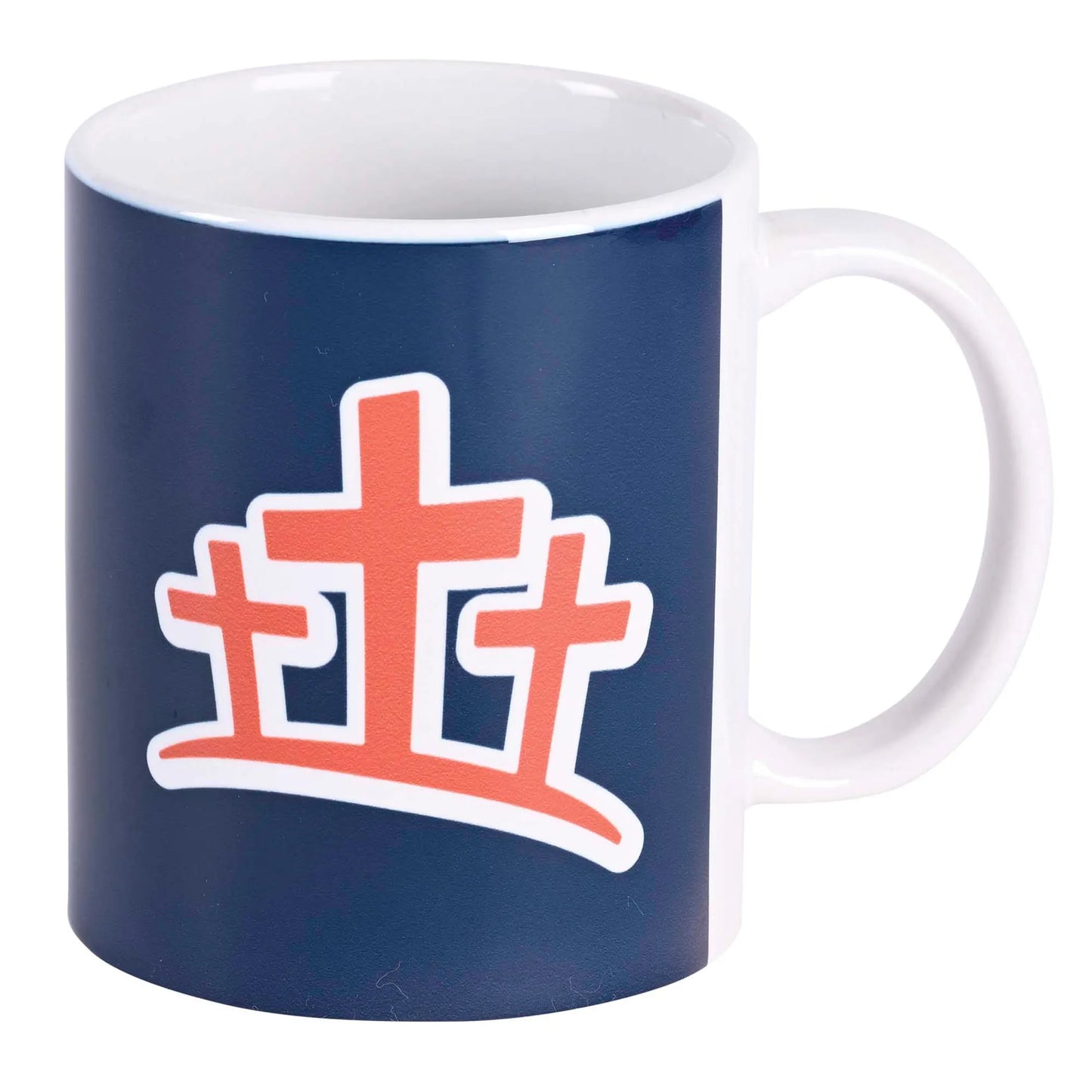 Mug Ceramic Orange Crosses 11 oz