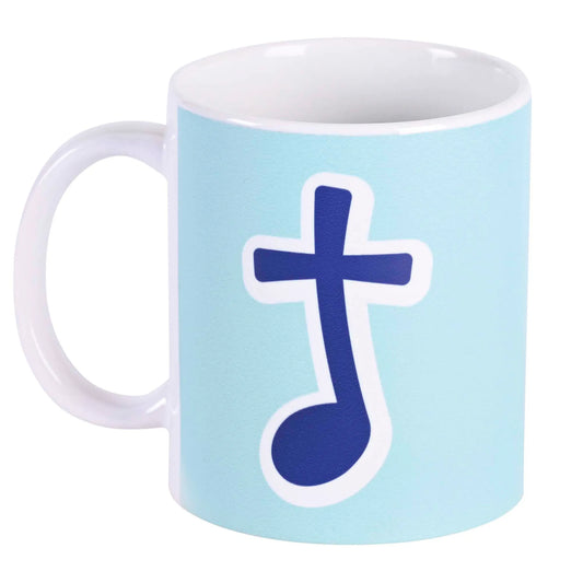 Mug Ceramic Blue Music Note 11 oz