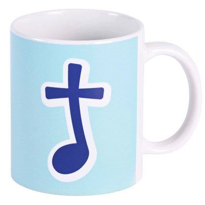 Mug Ceramic Blue Music Note 11 oz