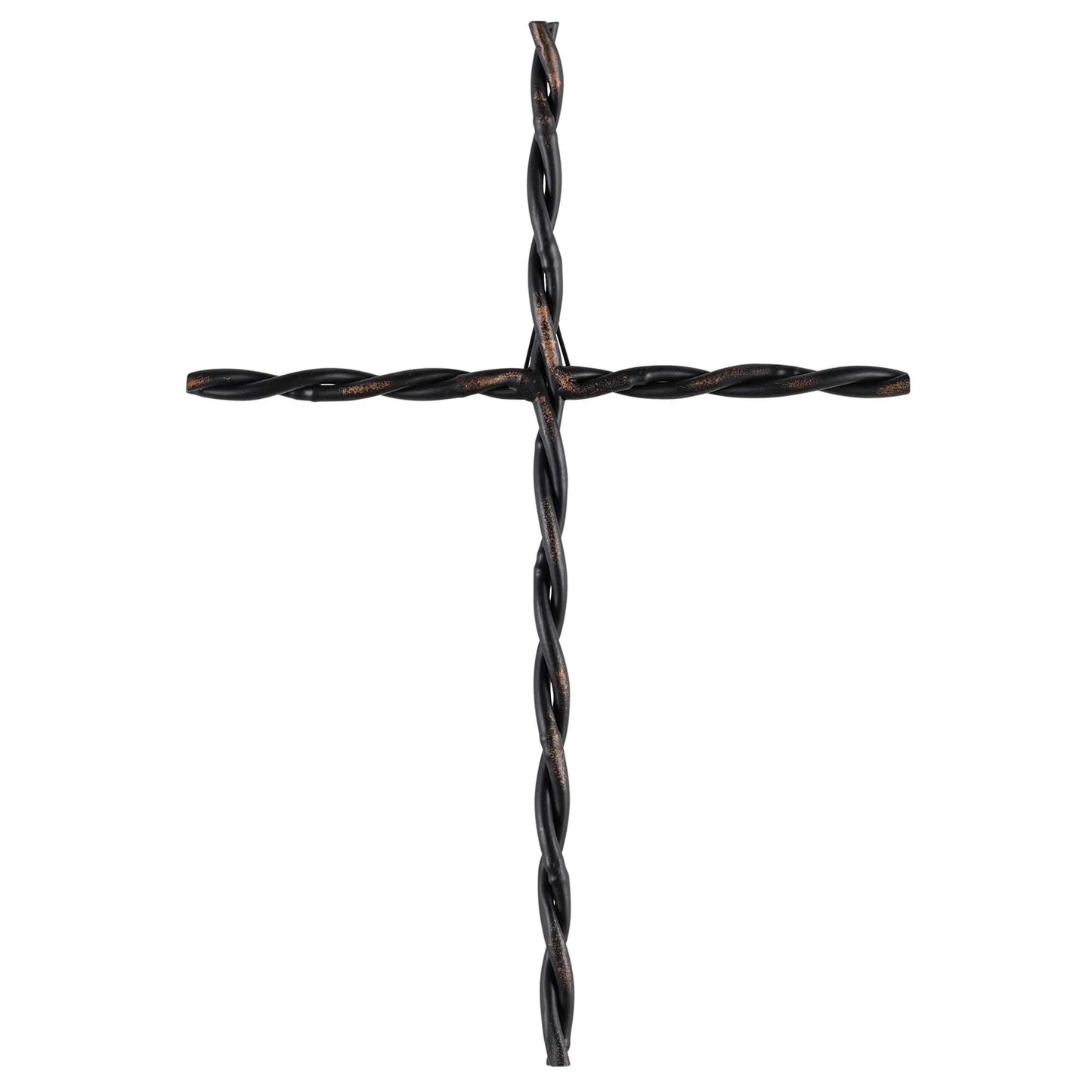 Wall Cross Black Twisted Metal 15.5H