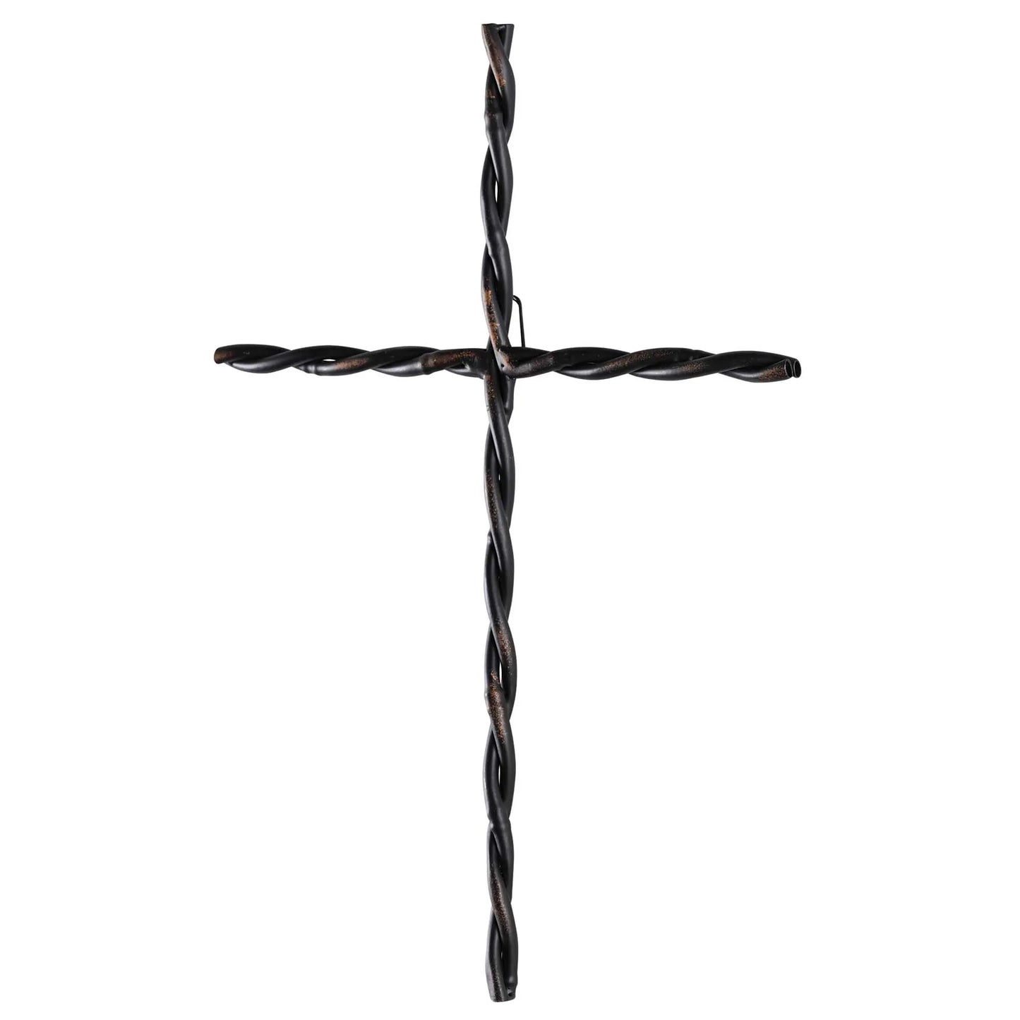 Wall Cross Black Twisted Metal 15.5H