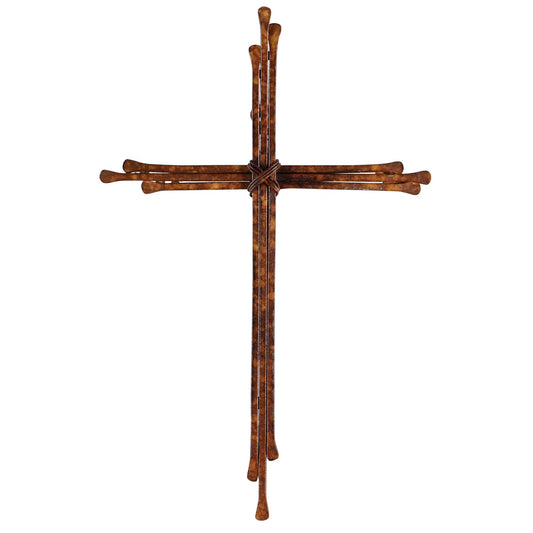 Wall Cross Brown Metal 10.5H