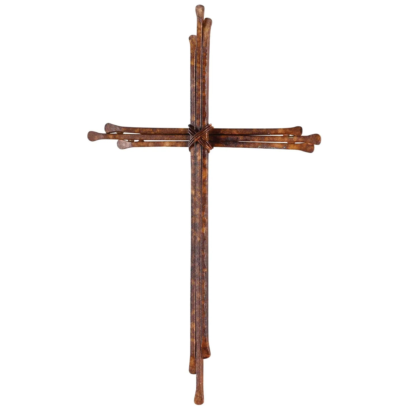 Wall Cross Brown Metal 10.5H