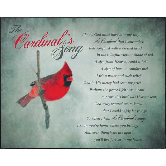 Bereavement Cardinal's Song Wall Plaque