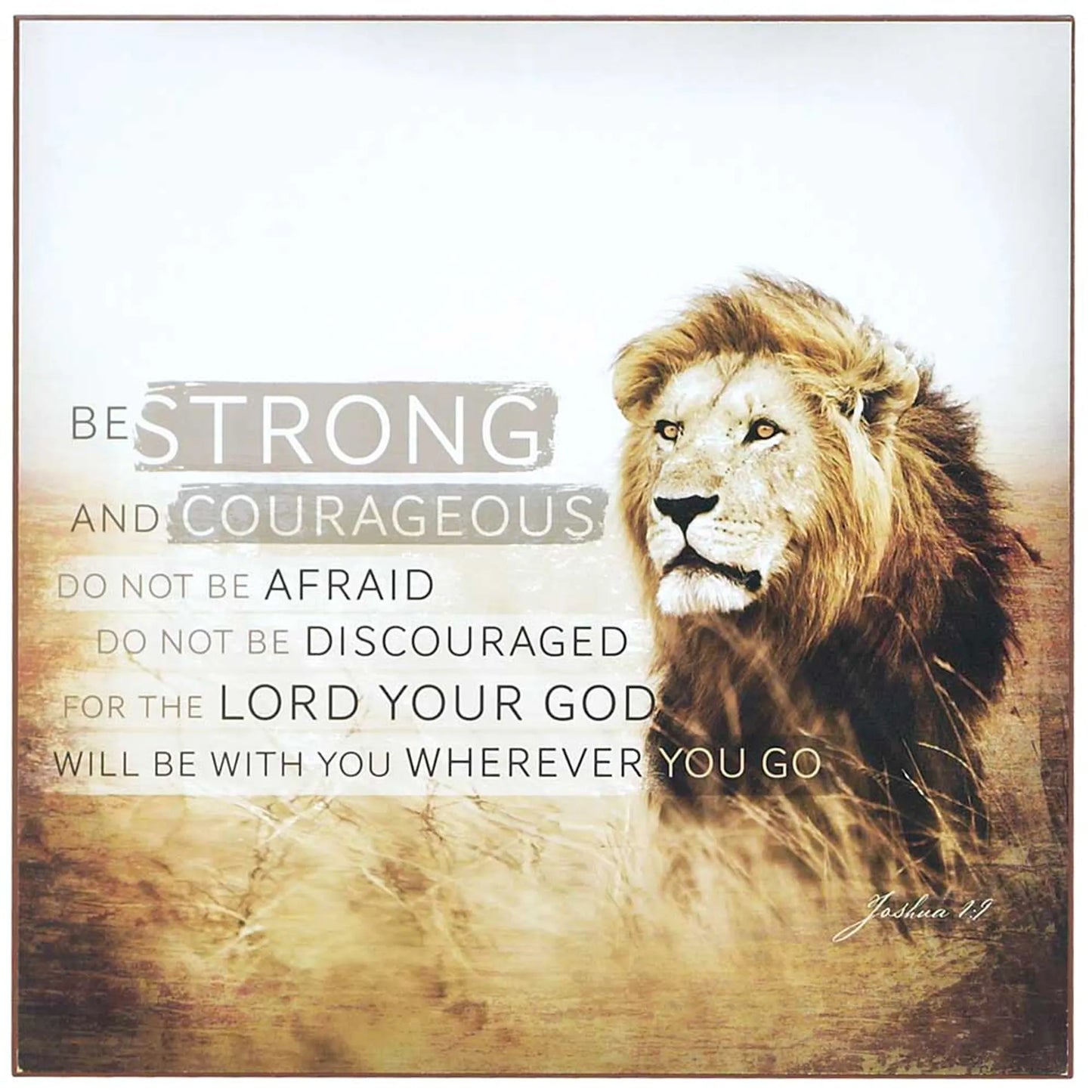 PLQ WALL STRONG & COURAGOUS JOSH 1:9 MDF