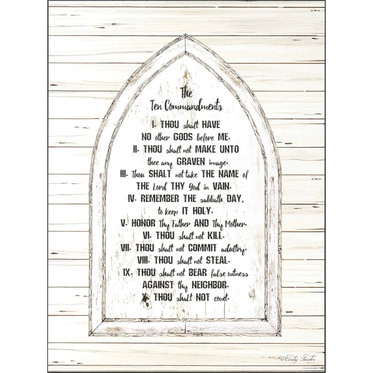 PLQ WALL TEN COMMANDMENTS EX.20:3-17 MDF