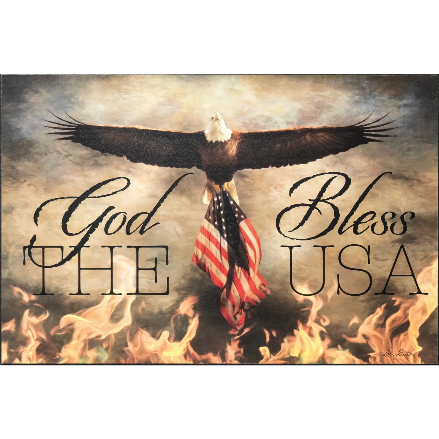 Blaze of Glory God Bless Wall Plaque