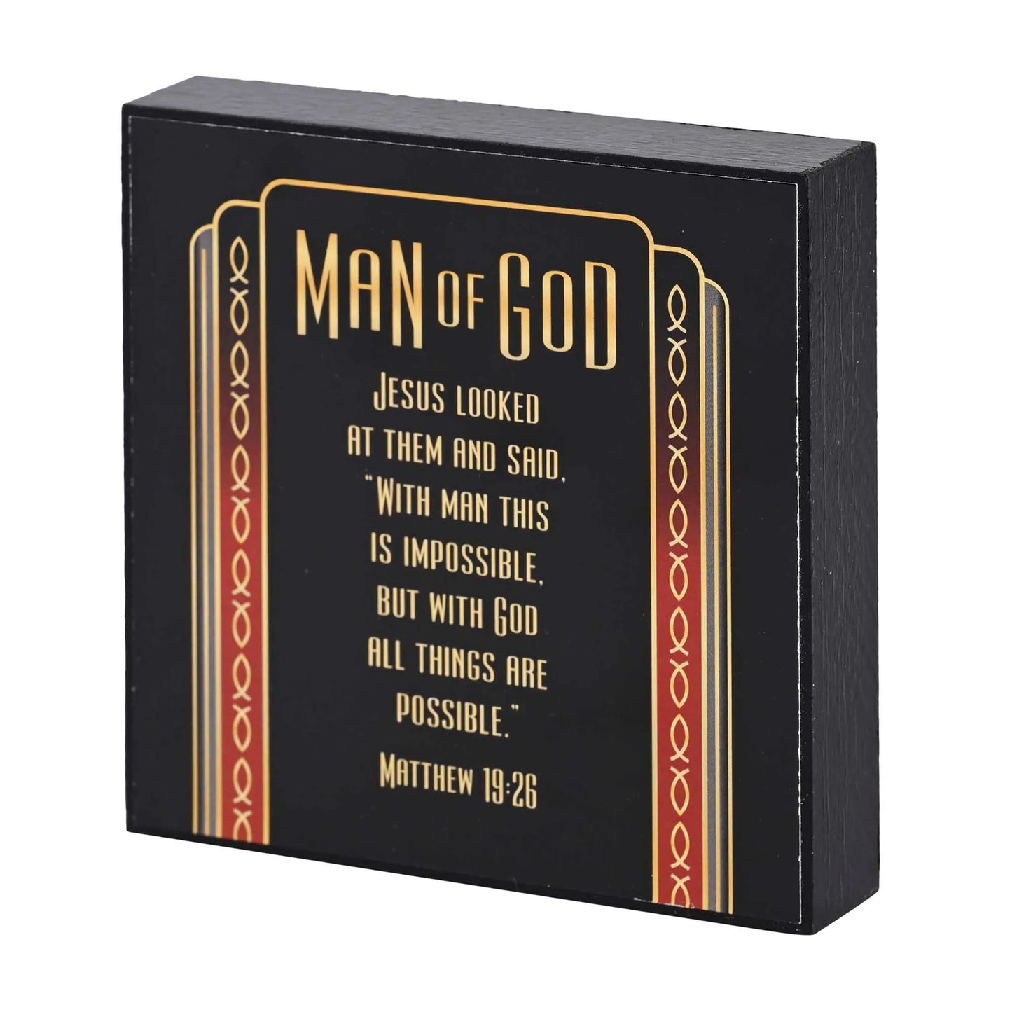 Tabletop Plaque Man Of God Matthew 19:26