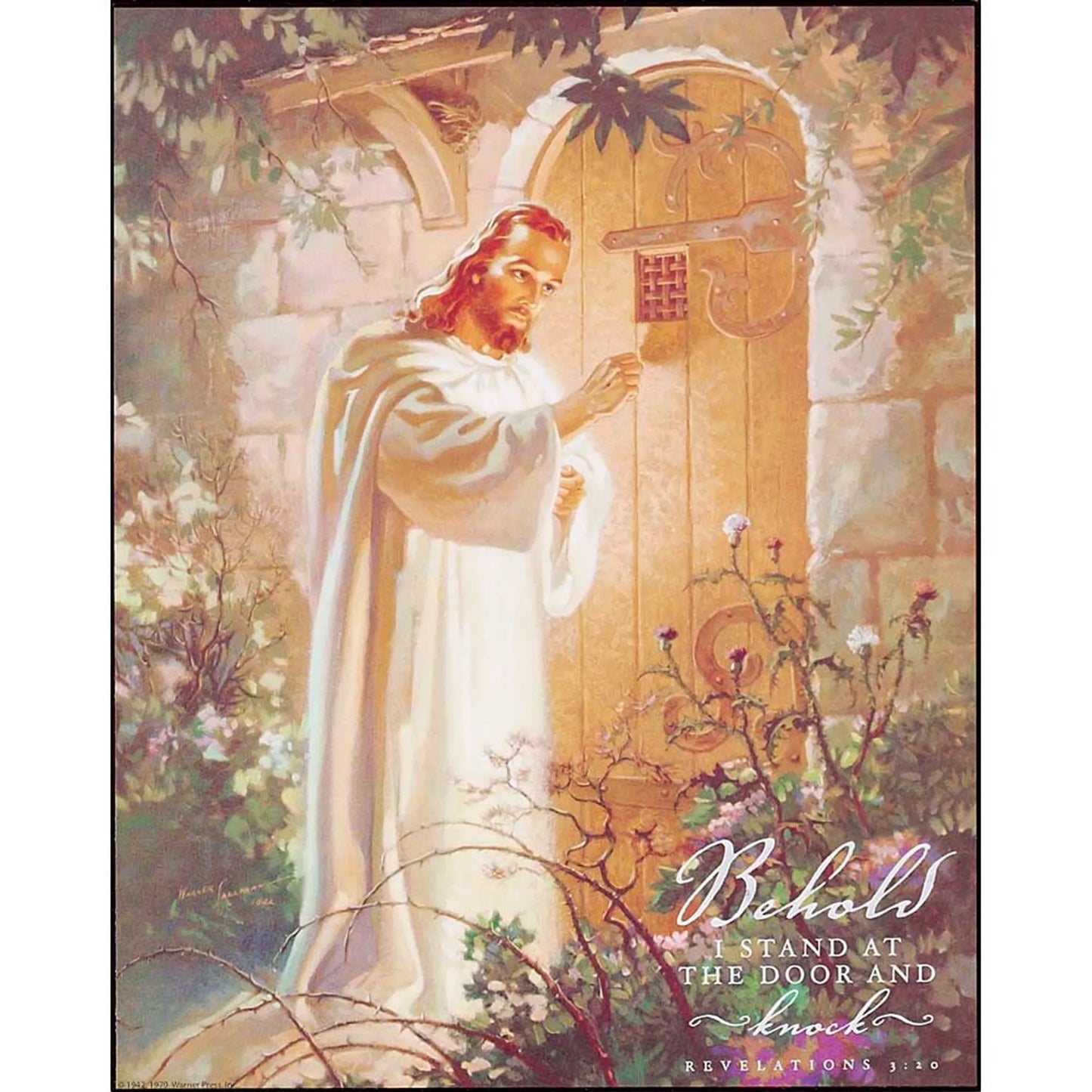 PLQ WALL CHRIST AT HEARTS DOOR MDF 8X10