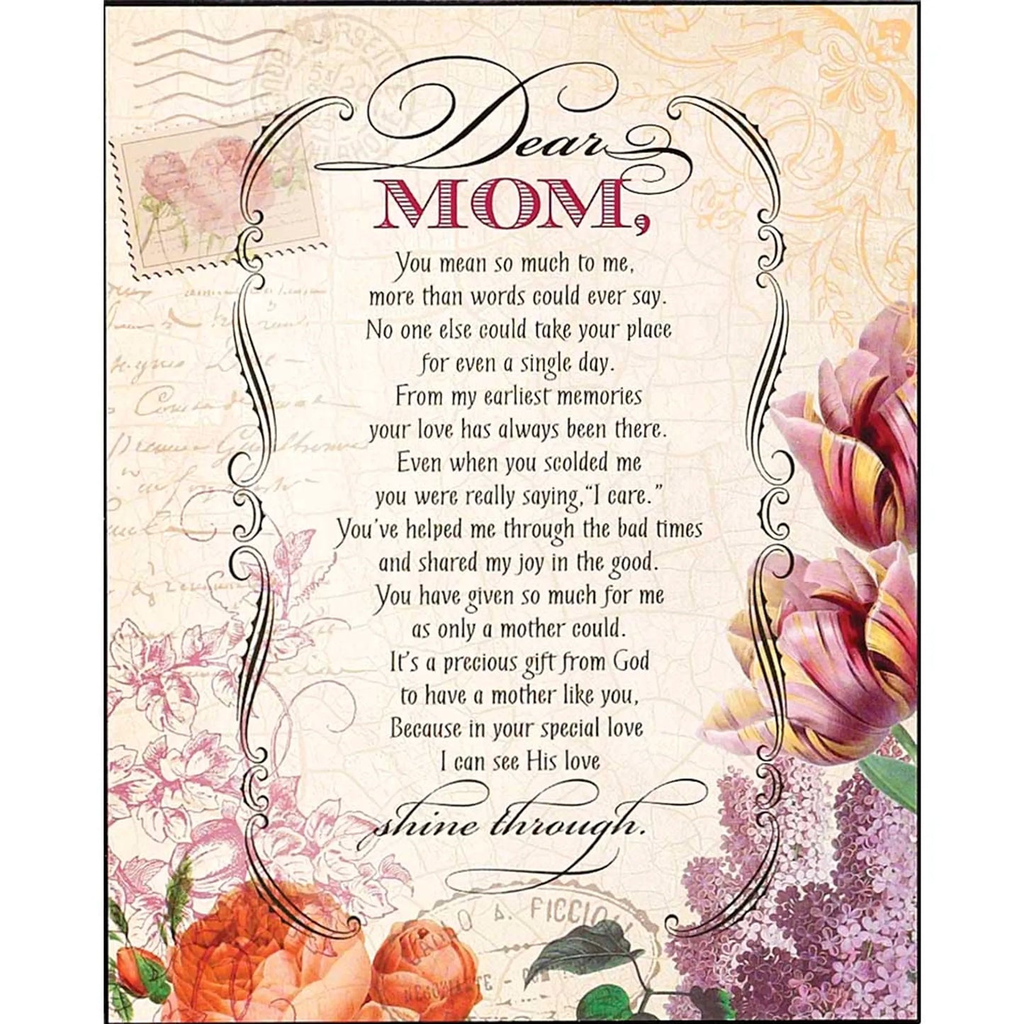 PLQ WALL DEAR MOM MDF 8X10