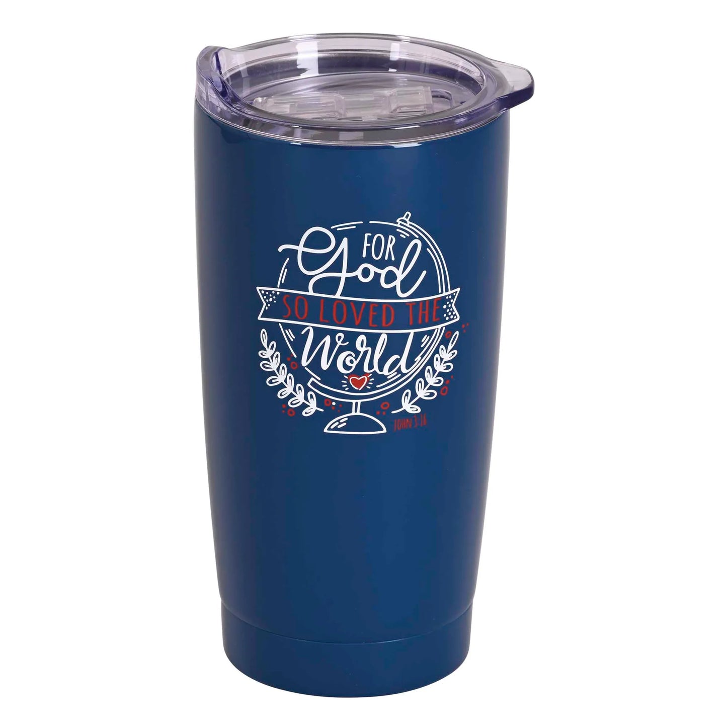 Tumbler For God So Loved 20 oz Navy