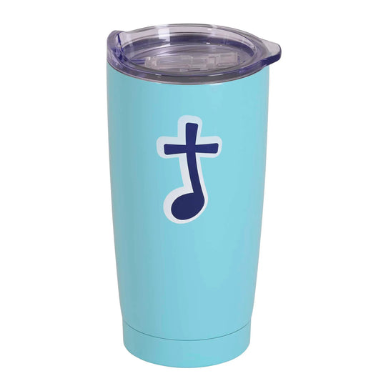 Tumbler Blue Music Note 20 oz Teal