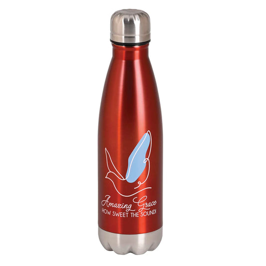 Water Bottle Amazing Grace 17 oz Red