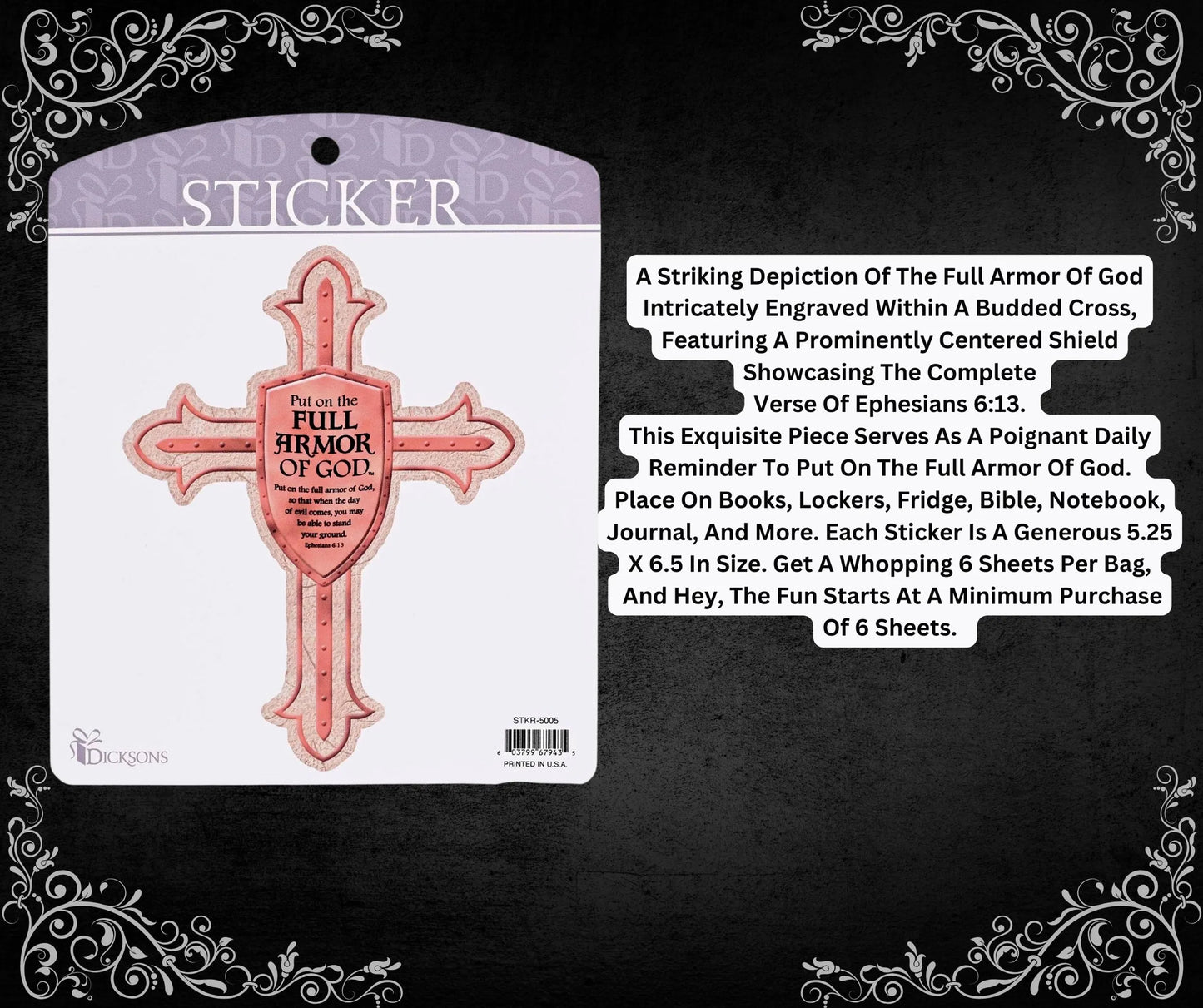 Sticker Cross Put On Full Armor Of God