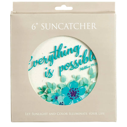 Sun Catcher Everything Is Matthew19:26 With Suction Cup