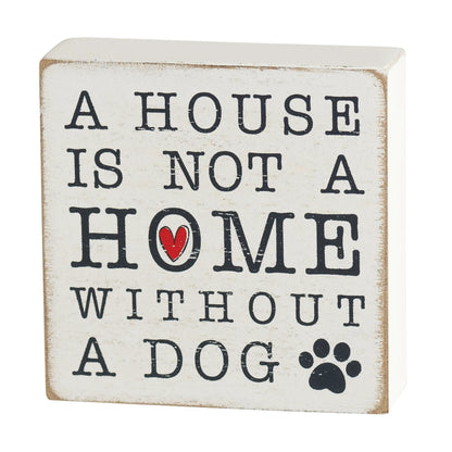 TTOP PLK A HOUSE WITHOUT DOG MDF WHT 3"H