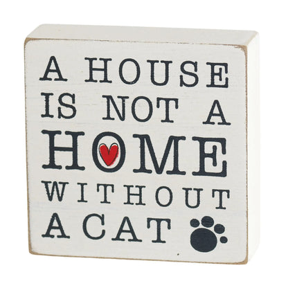 TTOP PLK A HOUSE WITHOUT CAT MDF WHT 3"H