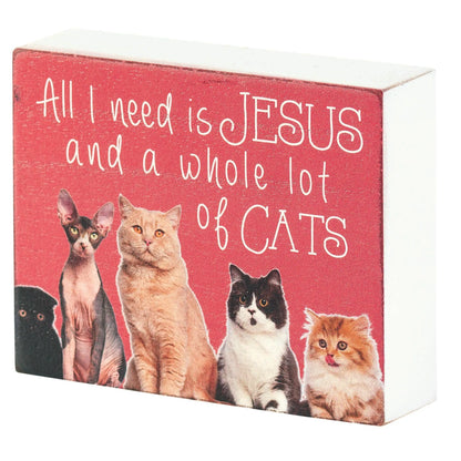 Plaque All I Need Is Jesus And Alot Cats