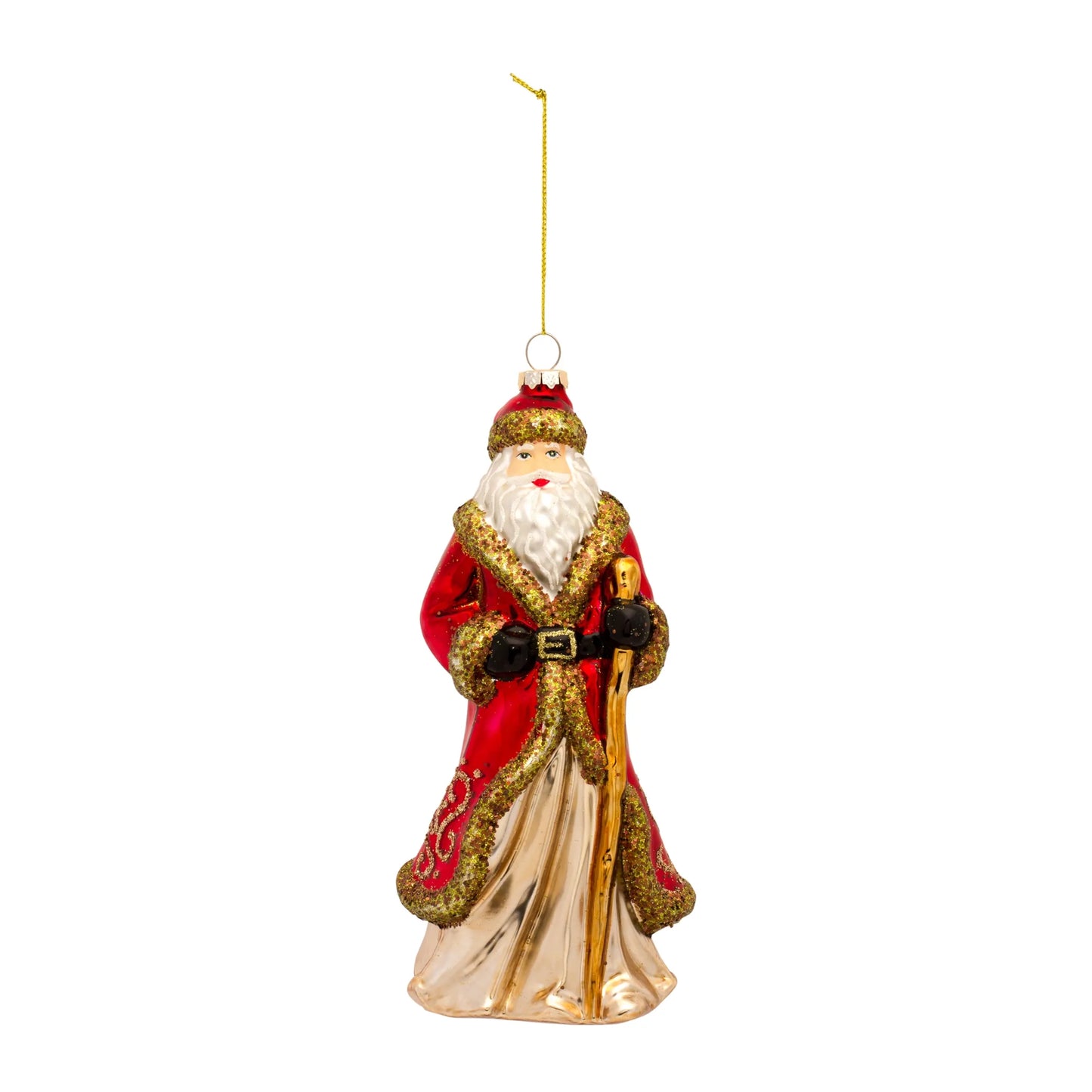 Santa Ornament (Set of 6) 8"H Glass