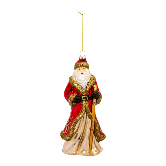 Santa Ornament (Set of 6) 8"H Glass