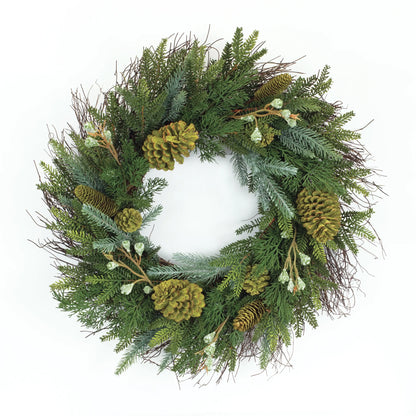 Mixed Pine Wreath 23"D PVC