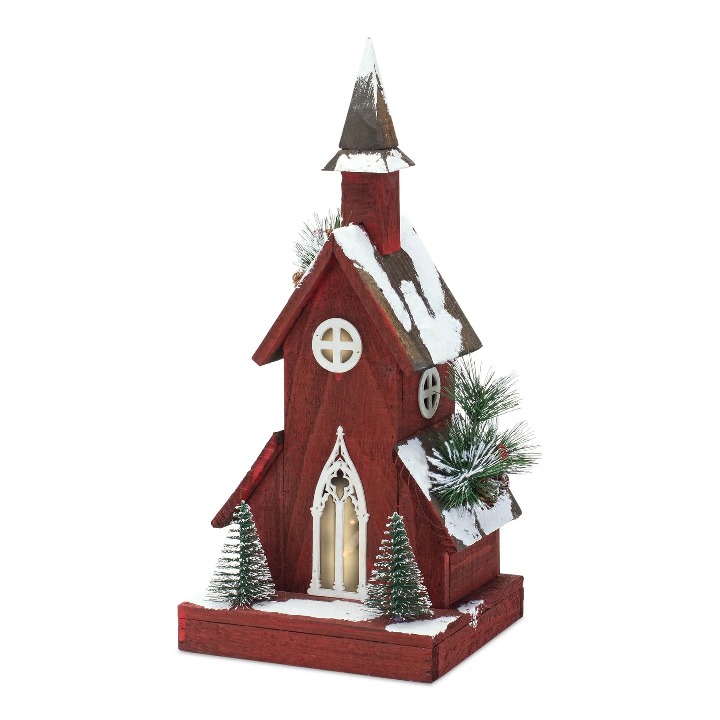 Church 8.75"L x 19"H Wood