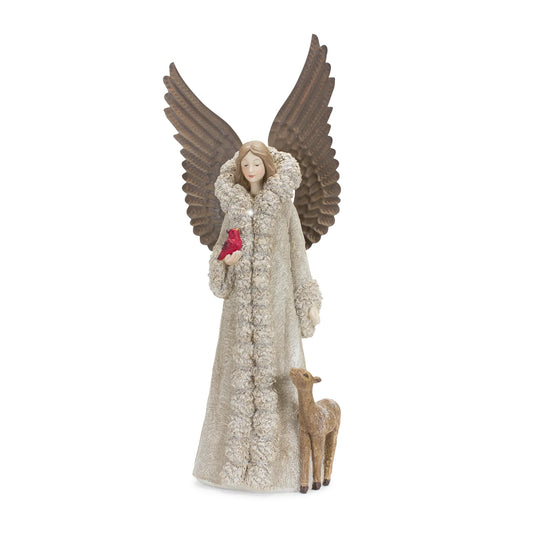 Angel w/Deer (Set of 2) 16.5"H Resin