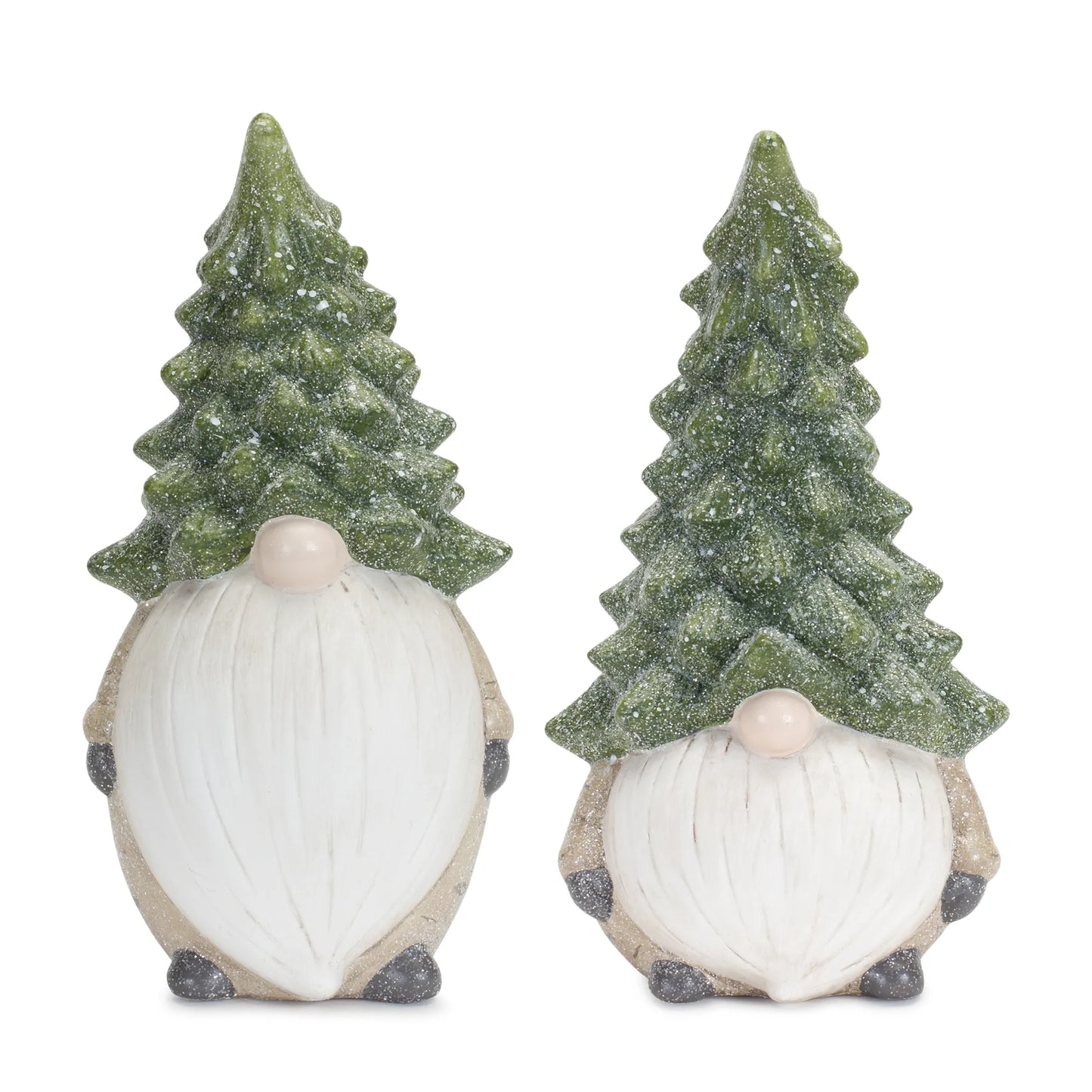 Gnome w/Tree Hat (Set of 2) 11.25"H Terra Cotta