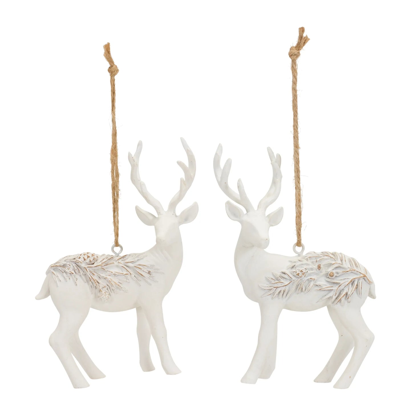 Deer Ornament (Set of 6) 3.25"H Resin