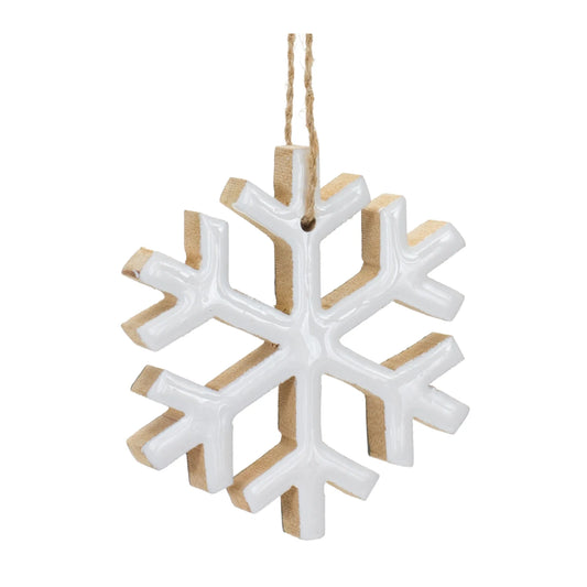 Wood Snowflake Ornament  - Pack Of: Set of 12 | Materials: Mdf | Décor  style: Rustic