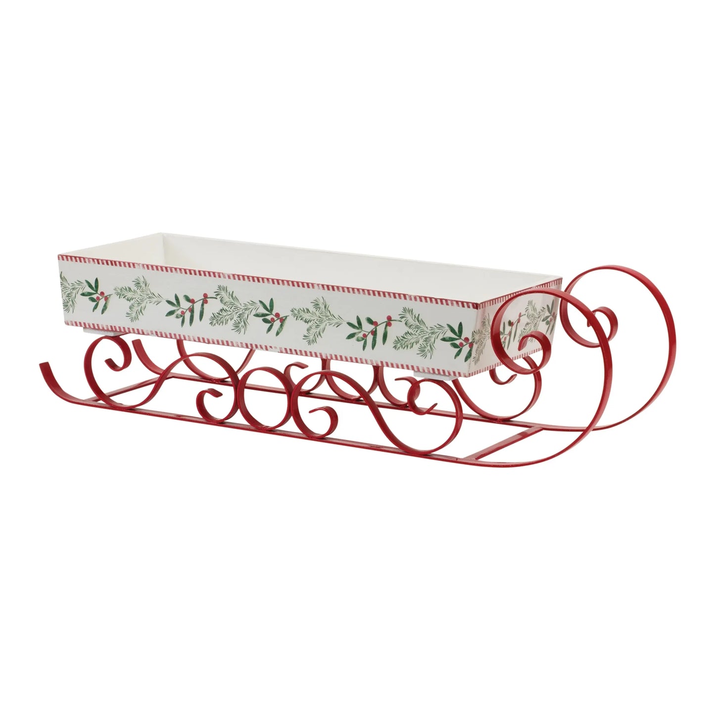 Wooden Sleigh with Pine Accents