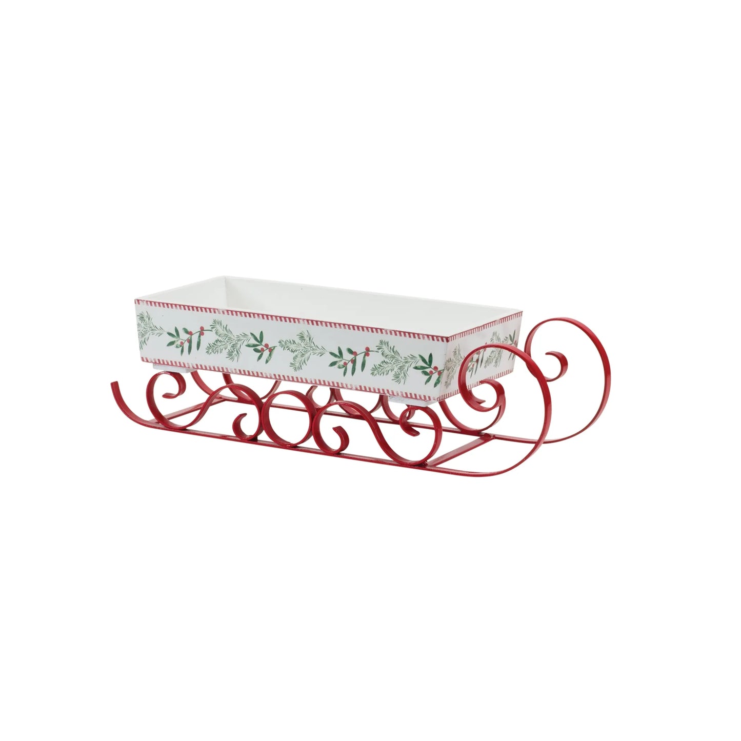 Wooden Sleigh with Pine Accents