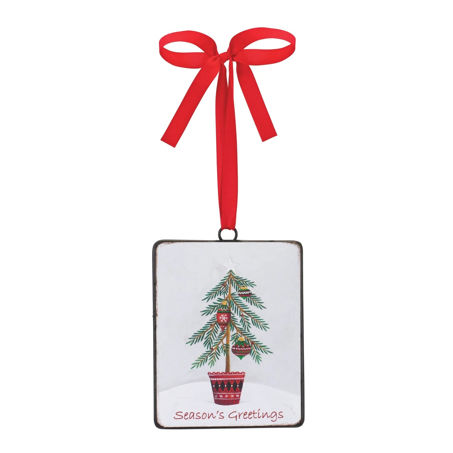 Seasons Greetings Pine Tree Ornament