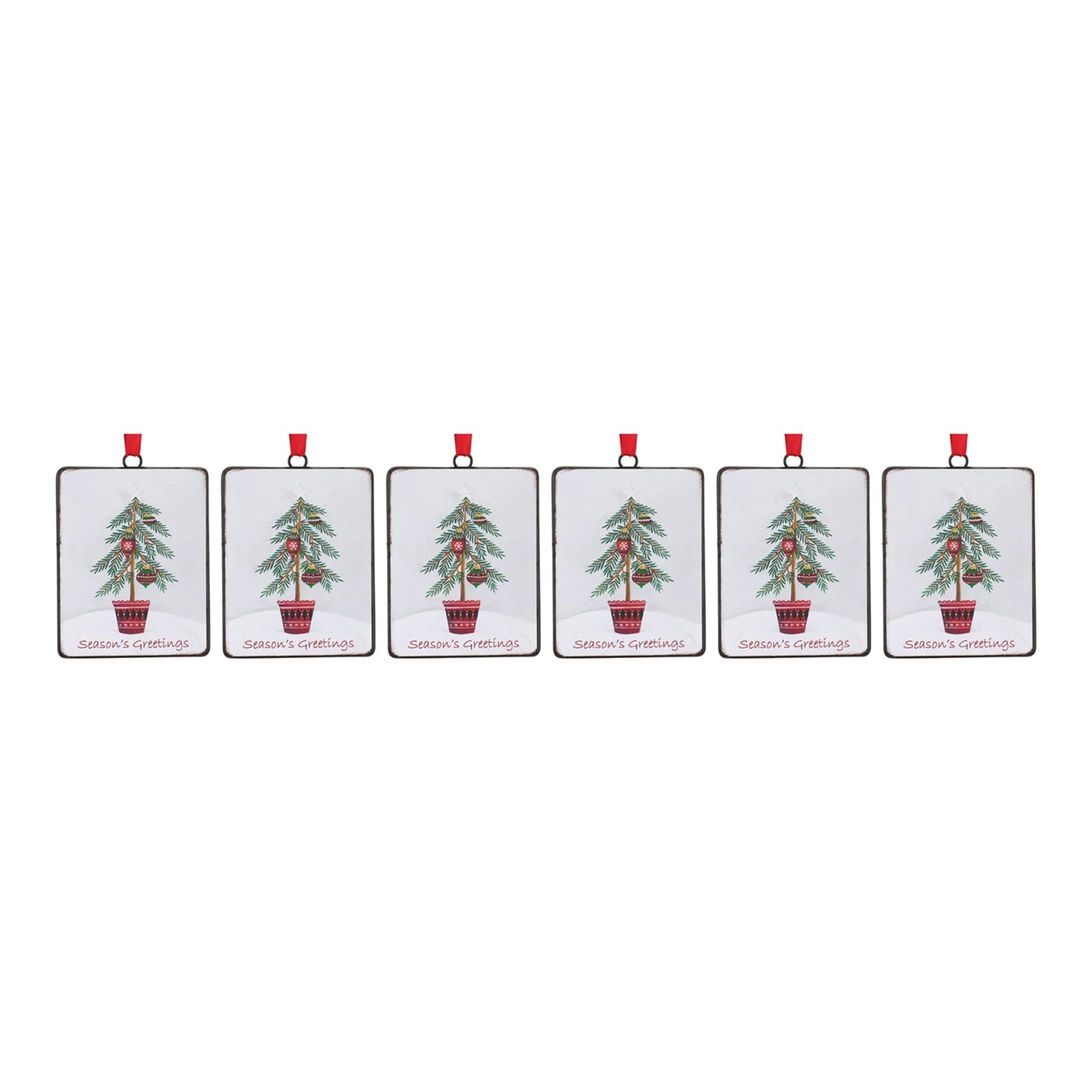 Seasons Greetings Pine Tree Ornament