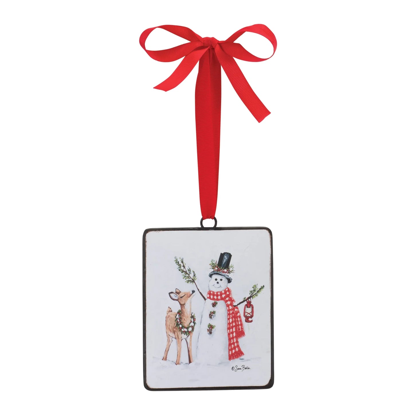 Snowman and Deer Ornament