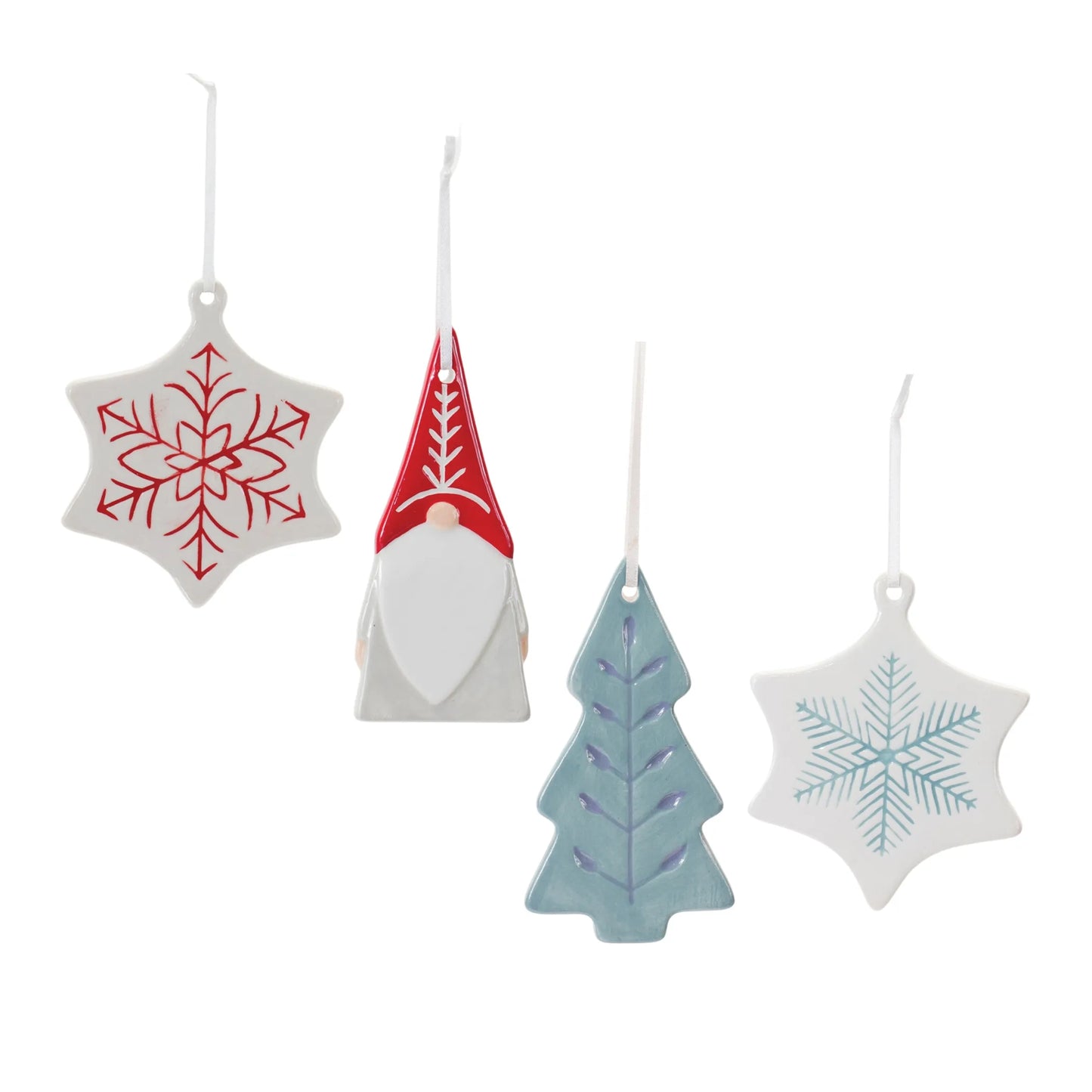 Etched Ceramic Tree Ornament