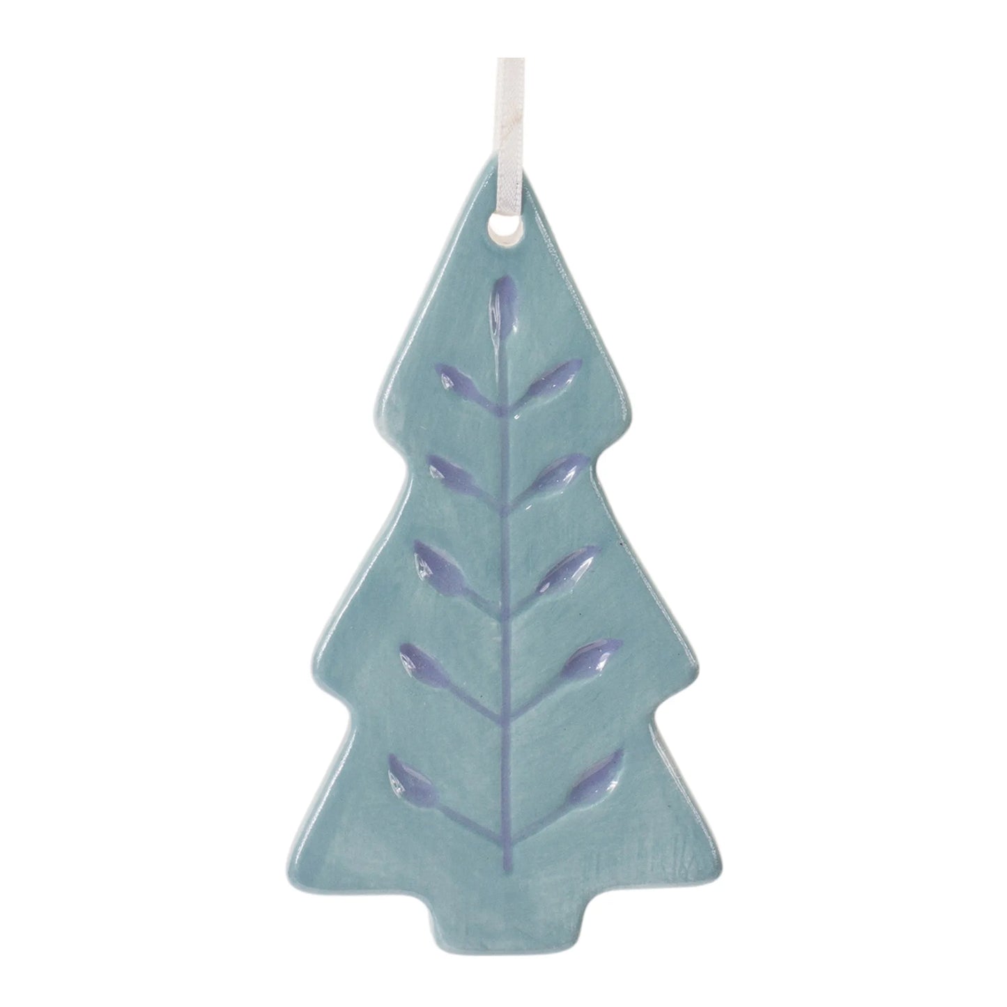 Etched Ceramic Tree Ornament