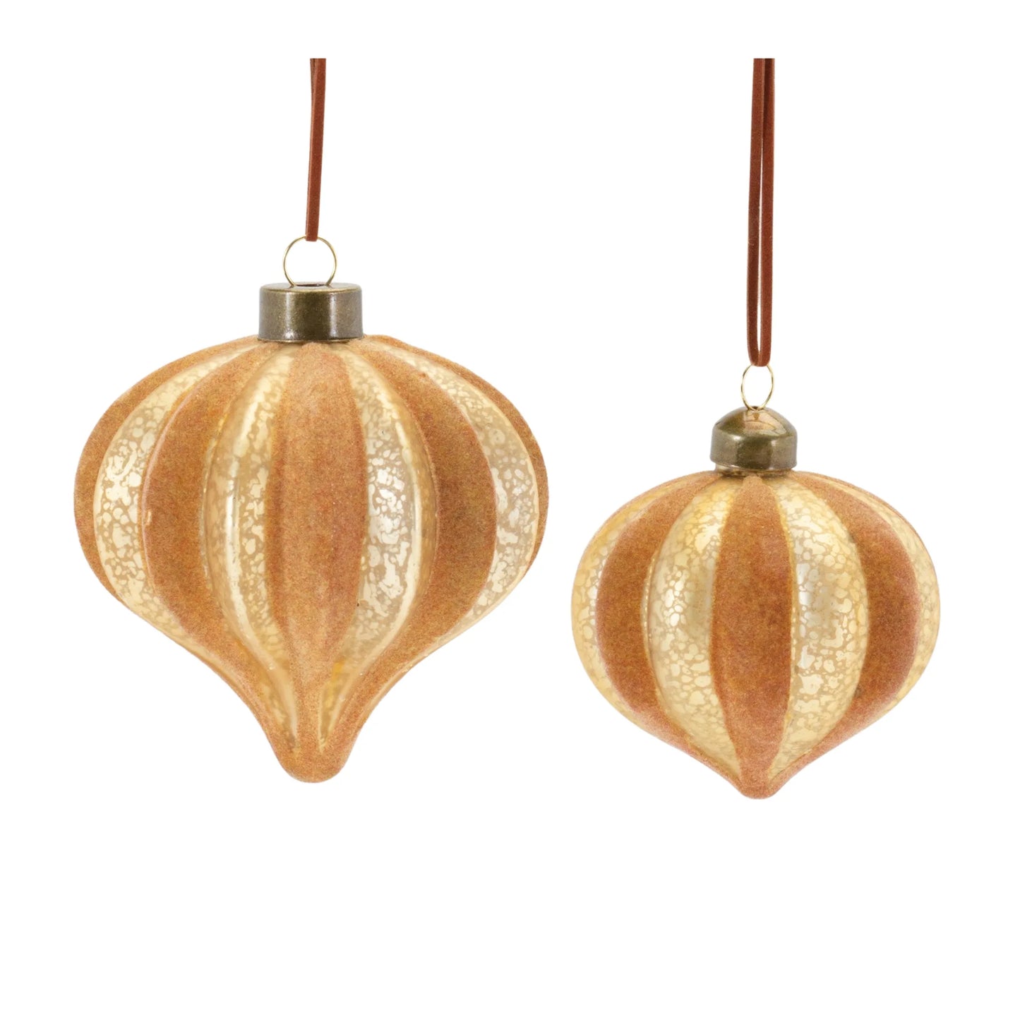 Ribbed Glass Onion Ornament